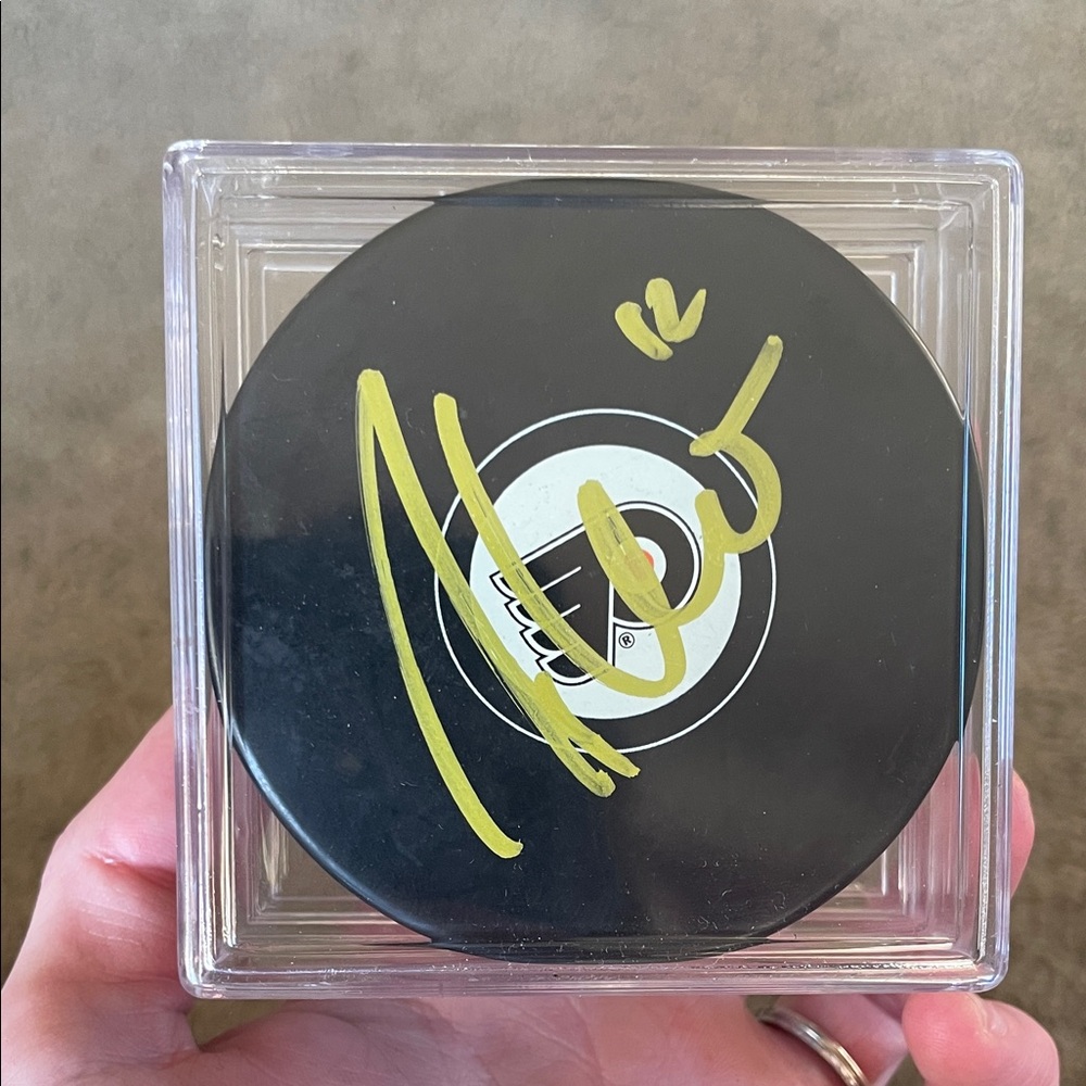 NHL Black and Gold Autographed Hockey Puck